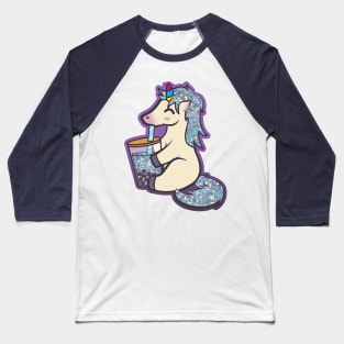 Unicorn Drinking Boba Tea Baseball T-Shirt